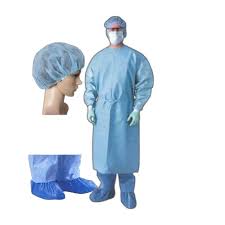 Disposable STERILE REINFORCED Surgical gown - 1 unit (50gsm)