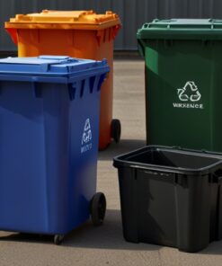 blue wheelie bin