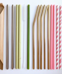 Straws Thick Smoothie green Wrapped 12mm