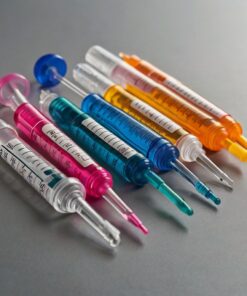 50pack 3ml-20ml syringes with14g-23g blunt tip needles with syringe caps and ...with needle