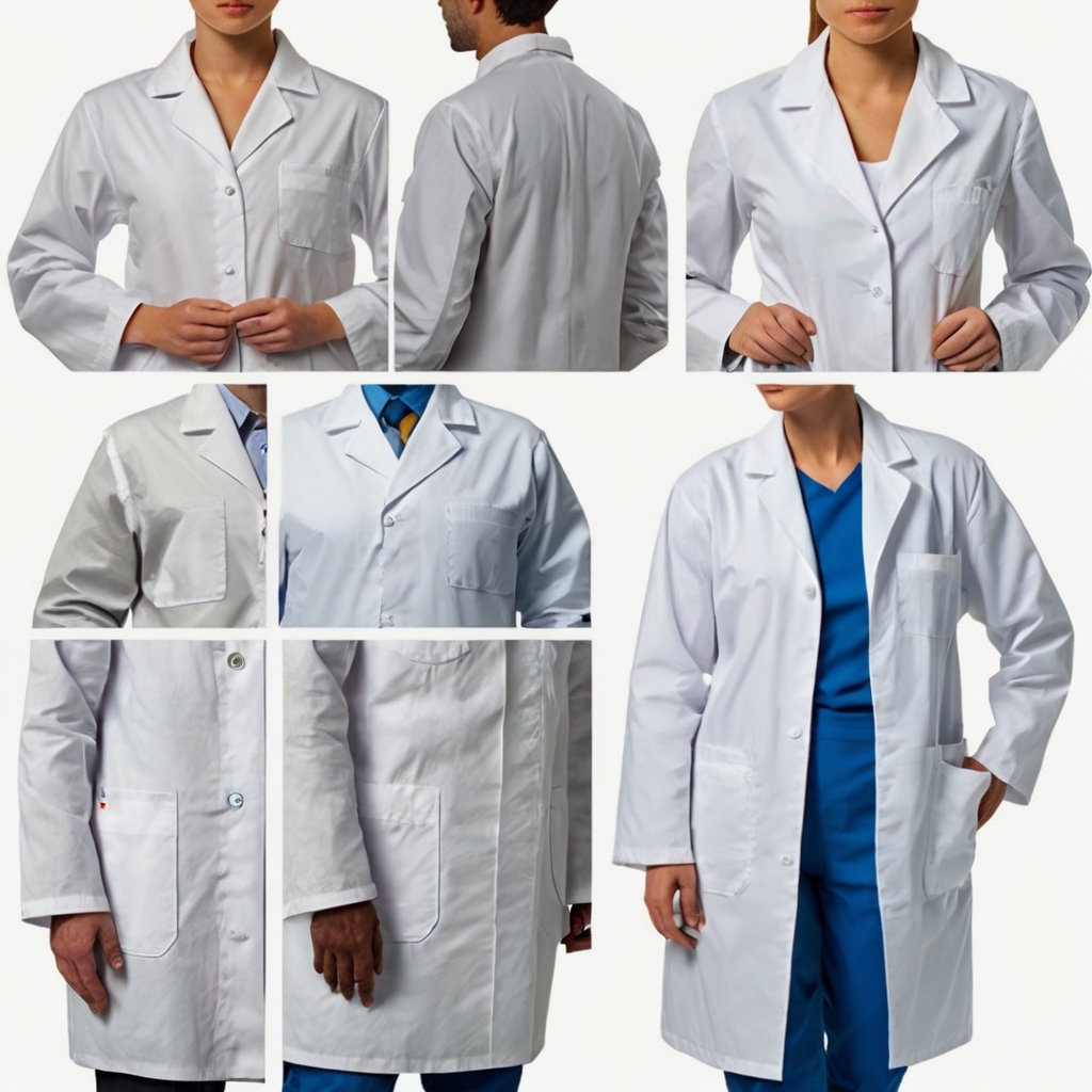white Lab coat with embroidery