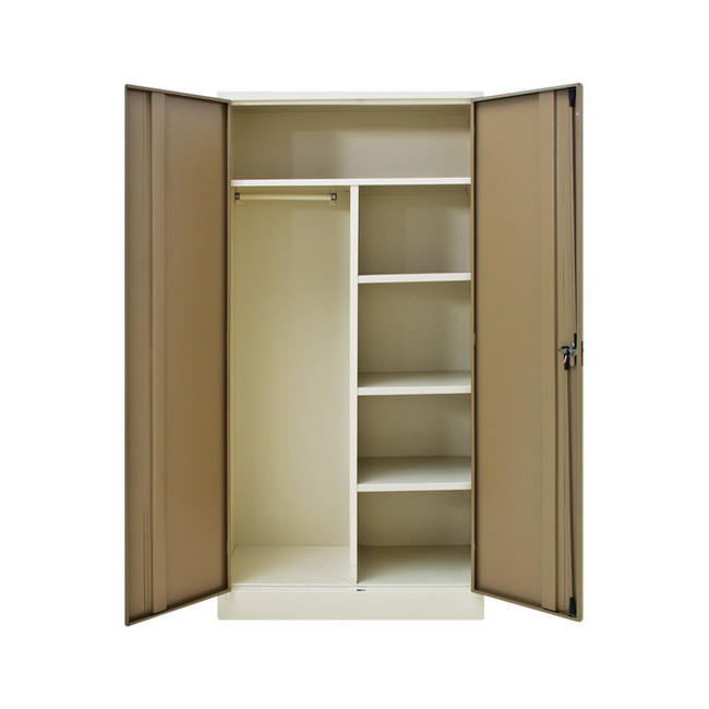 Gents Steel Wardrobe - Metal Mens Cupboard - 180 x 90 x 45 cm - WDR01-ivorykaroo