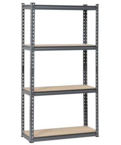 Steel Shelving - 4 Tier - Medium Duty - Boltless - Metal Frame - MDF Shelves - Grey - ADIY3902