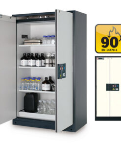 Fire Resistant Cabinet - Q-Line - Storage of Flammable Hazardous Materials - 119.3 x 61.5 x 195.3 cm - White - IASE30001050-1