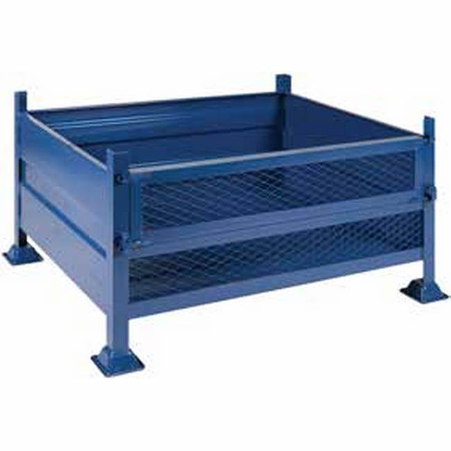 Stillage Bin - Stackable Steel Bin - Half Drop Side - Blue - 2000Kg - SBD3330