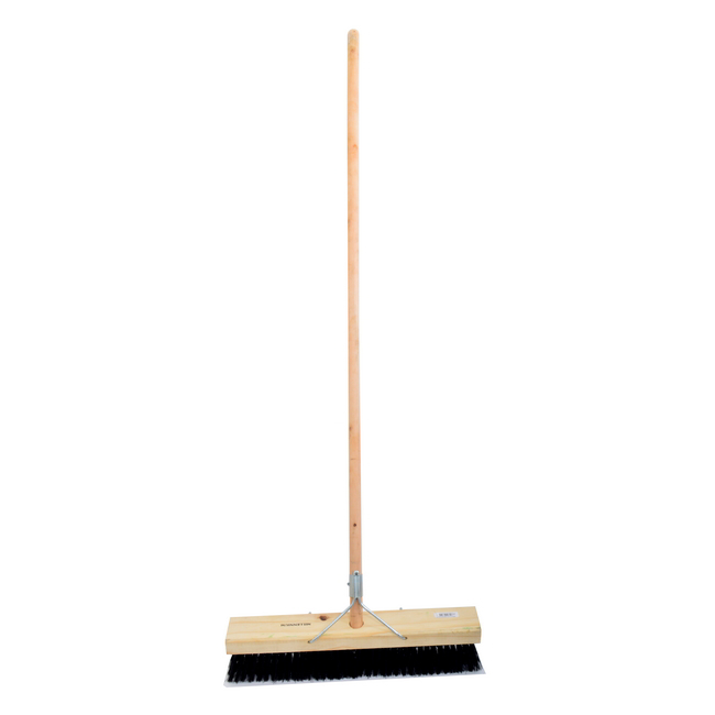 Platform Broom - Complete - Millennium - Black Synthetic Fibre - Wooden Handle - 88 Grip - 46cm - Pack of 3 - F3351