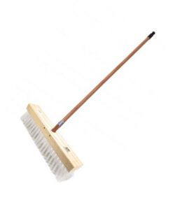 Gutter Sweeper Broom - Complete - White Polypropylene Fibre (2mm) - Wooden Handle - 55 Grip - 37.5cm - Pack of 3 - F3160