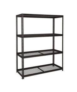 Steel Shelving - 4 Tier - Heavy Duty - Boltless - Metal Frame and Shelves - Charcoal - ADIY3905
