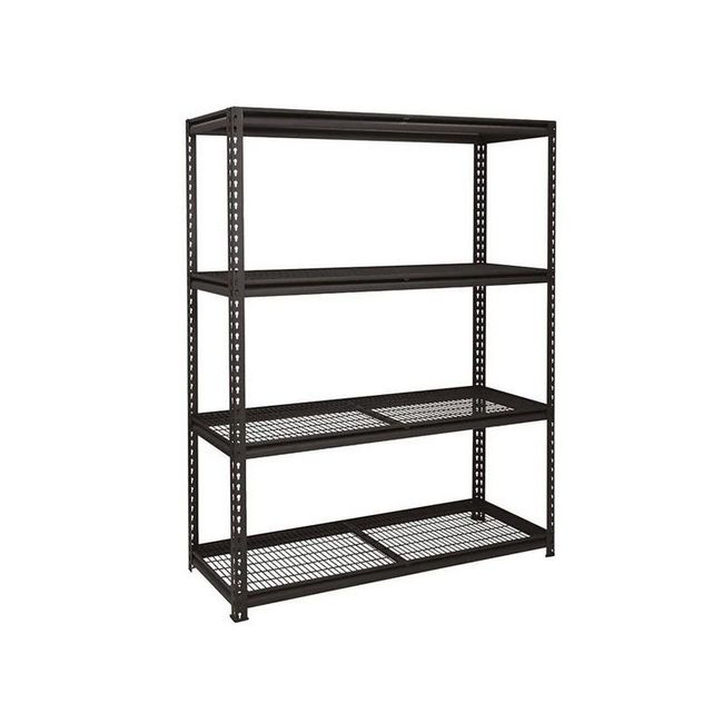 Steel Shelving - 4 Tier - Heavy Duty - Boltless - Metal Frame and Shelves - Charcoal - ADIY3905
