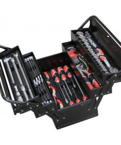 Tool Set - Sockets, Spanners, Drivers and Pliers - Metal Cantilever Box - Chrome Vanadium - 64 Piece - YT-38950