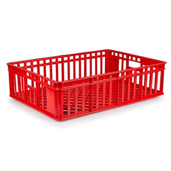 Freezer Stacking Crate - Plastic Box - Vented Base and Sides - 63.5 x 45.5 x 17 cm - Virgin Material - HACCP - PI-735-virgin