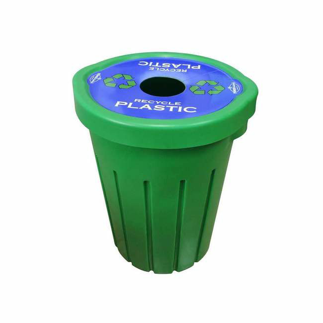 Refuse Recycle Bin with Flat Lid - One Hole - Plastic - 85L - LB081