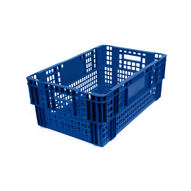 Nesting Meat Agri Crate - Plastic Agri Box - Vented Base and Sides - 60 x 40 x 24 cm - Virgin Material - HACCP - PI-720-virgin