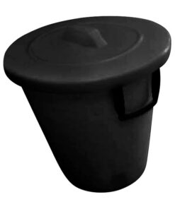 Refuse Bin with Lid - Plastic - 85L - Black - LB076B