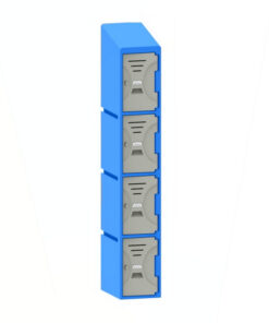 Plastic Locker - Solid Door - Slant Top - 4 Tier - 45.5 x 31 x 193cm - PA433A