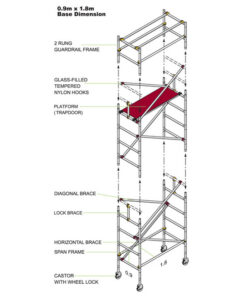 Narrow Span Tower - 1850 x 900 x 3200mm - NST3200