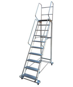 Mobile Safety Step Ladder - Mounty Rollstep - 10 Step - 3.365m High - MLH10
