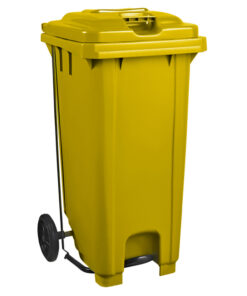 Wheelie Bin - Foot Operated Pedal Bin - 240L - Plastic - Yellow - 0232