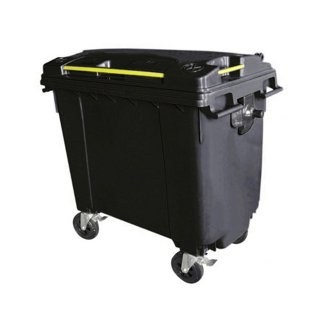 Bulk Wheelie Bin - 660L - 4 Wheel - Plastic - Black - 0197
