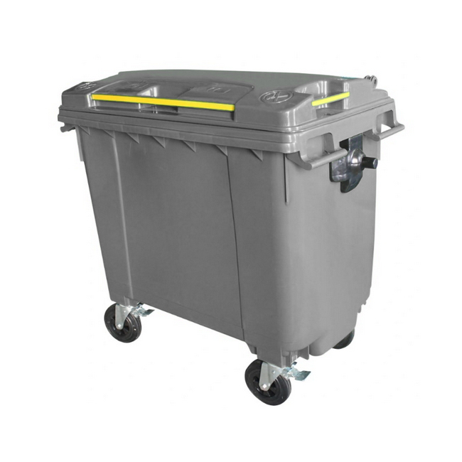 Bulk Wheelie Bin - 660L - 4 Wheel - Plastic - Grey - 0185