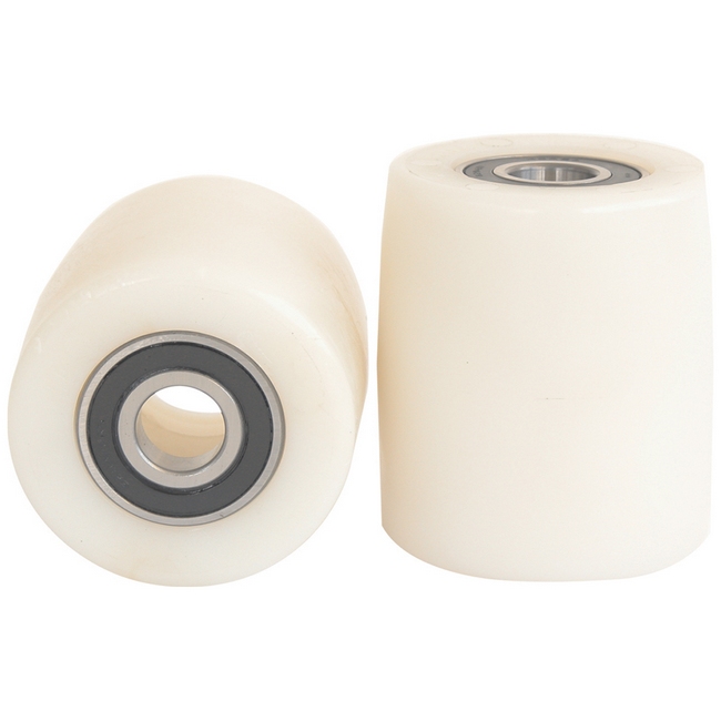 Pallet Truck Load Roller Replacement - With Bearings - Nylon - White - 80mm ⌀ - N80