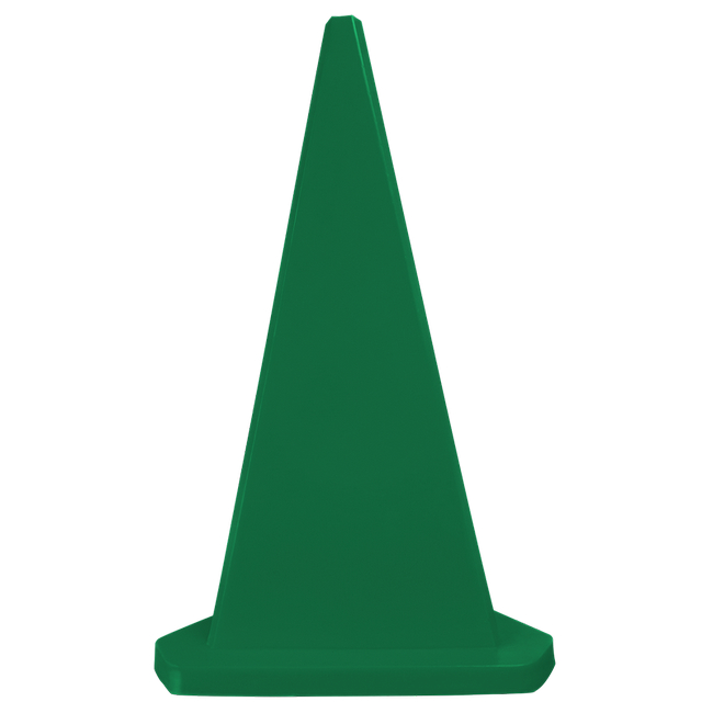 Safety Cone - Triangular - Hard Plastic - Parking Bollard - 100cm - Green - MBOL1MG