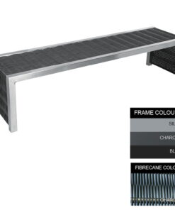 Contemporary Bench - Steel and Fibre Cane - Bolt Down - 45x240x51cm - Colour Options - CM4662PC