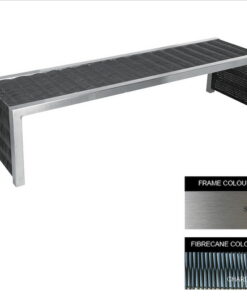 Contemporary Bench - Stainless Steel 304 and Fibre Cane - Adj. Feet - 45x150x51cm - CM4231S-CHAR_C