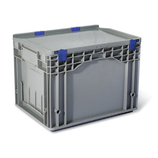 Plastic Crate - Utility Box - Base and Lid - SABS Approved - 23L - Grey - Pack of 90 - KLT4328-withLID