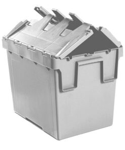 Plastic Crate - Hinged Lid - SABS Approved - 26L - Grey - Pack of 180 - AT43315-grey