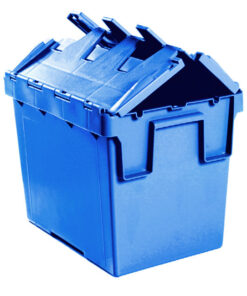 Plastic Crate - Hinged Lid - SABS Approved - 26L - Blue - Pack of 180 - AT43315-blue