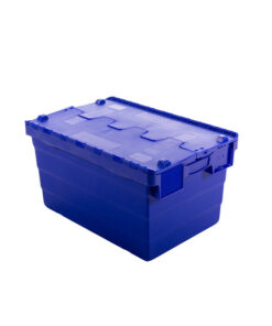 Crate - Security Container - Plastic ALC - Attached Hinged Lid - 52L - 60 x 40 x 32cm - Blue - ALC-320-Blue