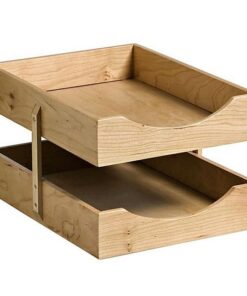 Letter Tray - Double - Contract Wooden Range - 38.5 x 28 x 20 cm - Oak - WAL902OA
