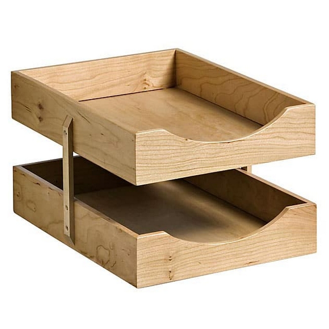 Letter Tray - Double - Contract Wooden Range - 38.5 x 28 x 20 cm - Oak - WAL902OA
