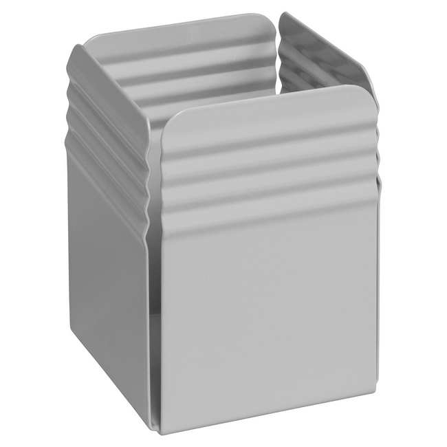 Pencil Holder - Fluted Steel Range - Metal - 7.5 x 7.5 x 10 cm - Silver - 535SI