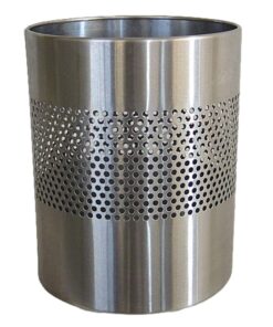 Waste Paper Bin - Round Perforated Range - Metal - 24 x 30 cm - Stainless Steel - 504SS