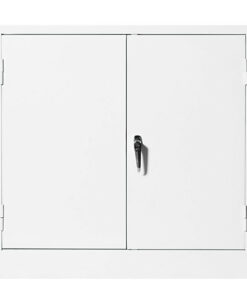 Steel Stationery Cupboard - Metal Storage Cabinet - 2 Shelves - White - Medical - 90 x 90 x 45 cm - SC004-white