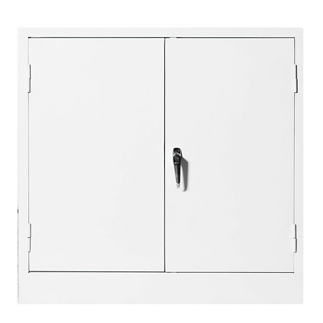 Steel Stationery Cupboard - Metal Storage Cabinet - 2 Shelves - White - Medical - 90 x 90 x 45 cm - SC004-white