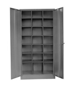 Pigeon Hole Cabinet with Doors - Steel - 21 Compartment - 180 x 90 x 45 cm - PH004-grey