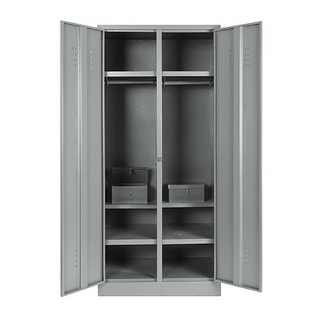 Steel Hostel Locker - Metal - with Money Box - Double - 180 x 79 x 52 cm - DHL03-grey