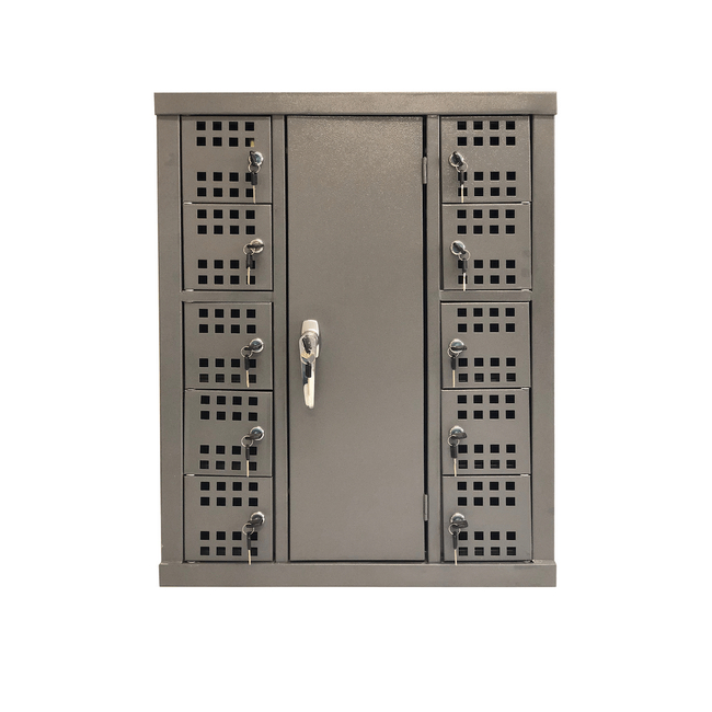 Cell Phone Charge Station Locker - Metal - 10 Compartments - Includes Charger Unit - CELLOCK10RECHARGE01