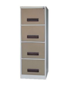 Steel Office Filing Cabinet - 4 Drawer File - Knock Down (Requires Assembly) - 130 x 47 x 63 cm - 4FC02KD-ivorykaroo