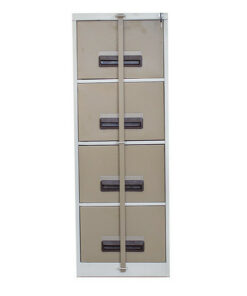Steel Office Filing Cabinet - 4 Drawer File - Security Bar - 130 x 47 x 63 cm - 4FC01-ivorykaroo