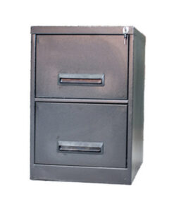 Steel Office Filing Cabinet - 2 Drawer File - Knock Down (Requires Assembly) - 71 x 47 x 63 cm - 2FC01KD-grey