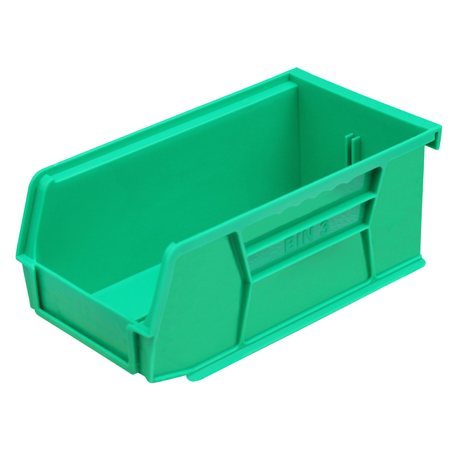 Stack & Hang Parts Storage Bin - Small Plastic Container - Size 3 - 19 x 10.5 x 7.5 cm - Green - BIN-3-GREEN