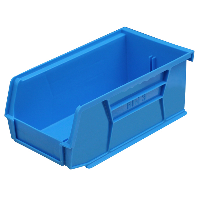 Stack & Hang Parts Storage Bin - Small Plastic Container - Size 3 - 19 x 10.5 x 7.5 cm - Blue - BIN-3-BLUE