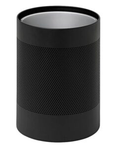 Steel Litter Bin - Wide - No Lid or Liner - Perforated - 400 Ø x 600 (H) mm - Black - 630BL