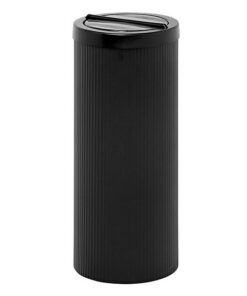 Steel Waste Paper Bin - Fluted - With Flip-top Lid - 240 Ø x 600 (H) mm - Colour Options - 525BL