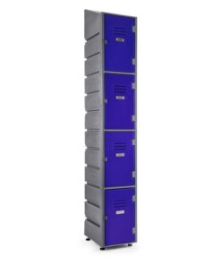 Plastic Locker - Solid Door - HACCP Compliant - Slanted Top - 4 Tier - LOCKER4SOLID-SLANT