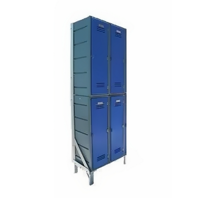 Plastic Clothes Lockers on Frame - 4 x Flat Top Lockers - HACCP - 4CF-FLAT